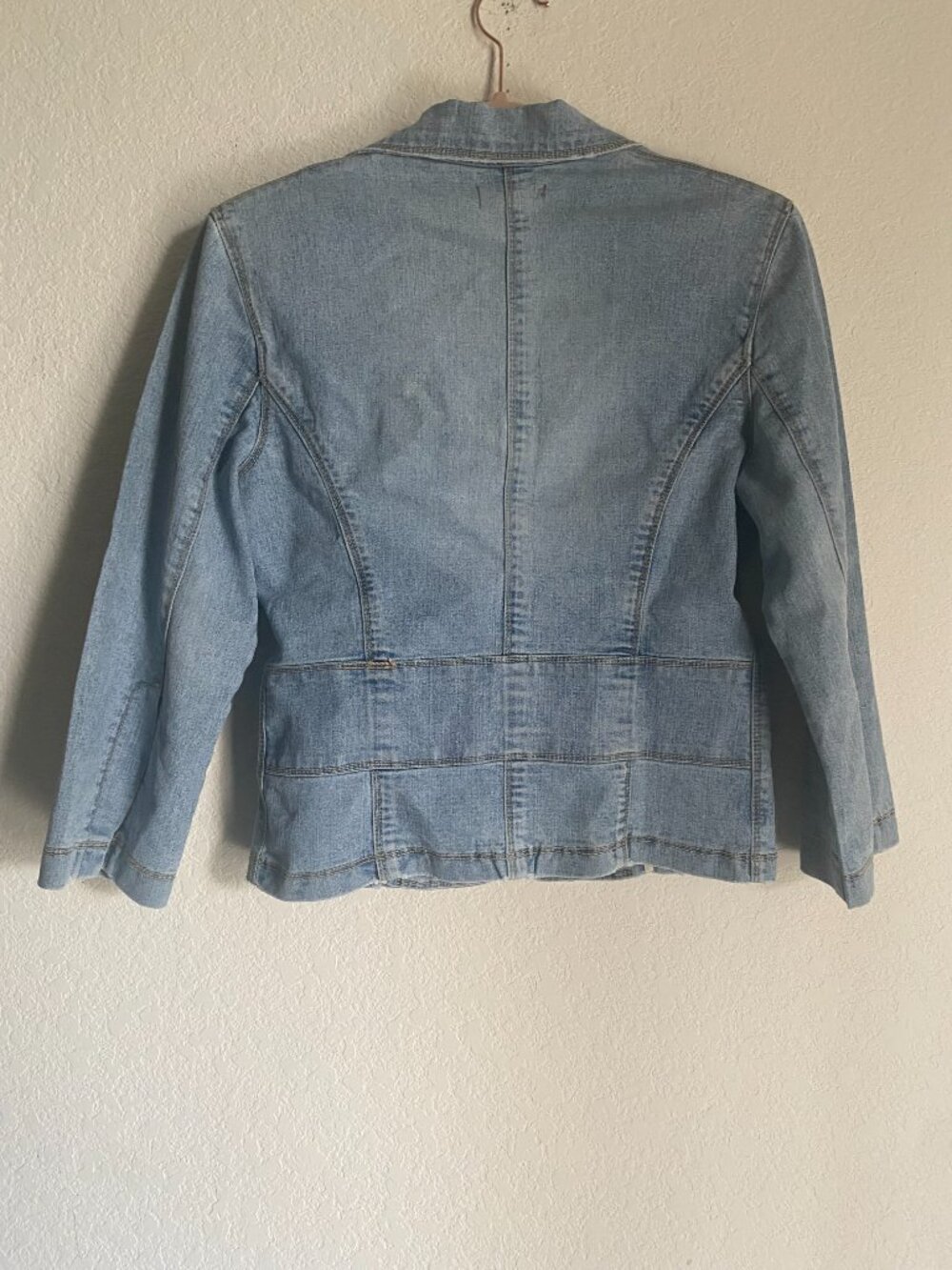 XOXO Vintage Y2K Floral Embroidered Denim Blazer Bratz Jacket Size M - Picture 10 of 12